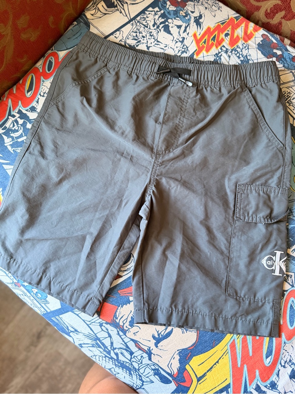 Calvin Klein Jeans Gray Cargo Swim Shorts